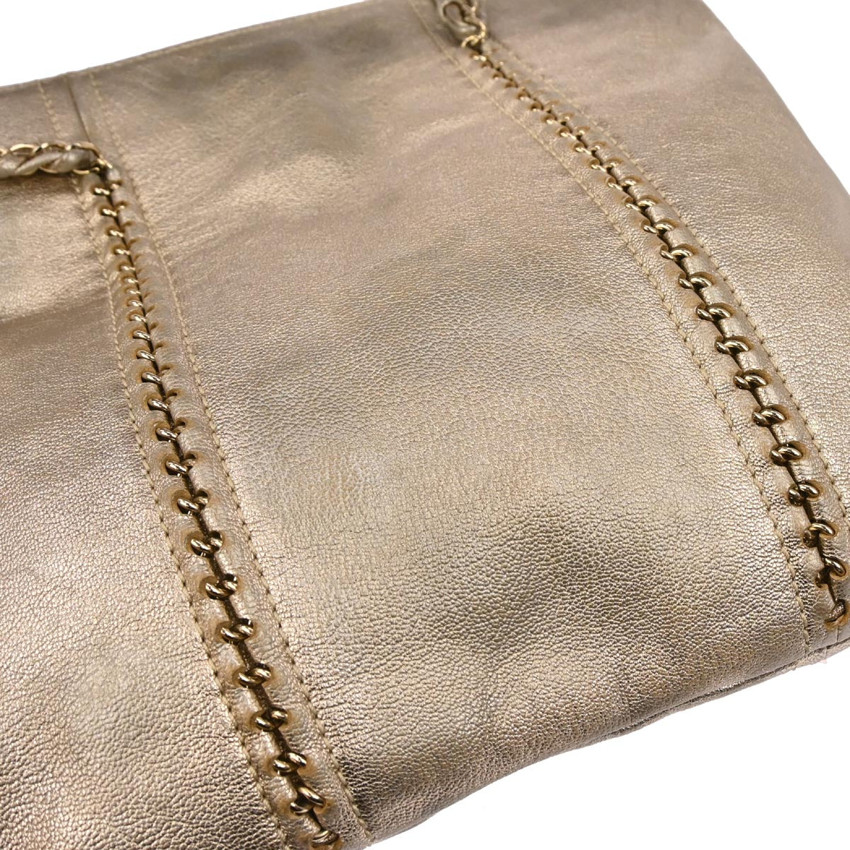 Chanel 2005-2006 Gold Calfskin Luxury Line Tote Handbag - Image 4