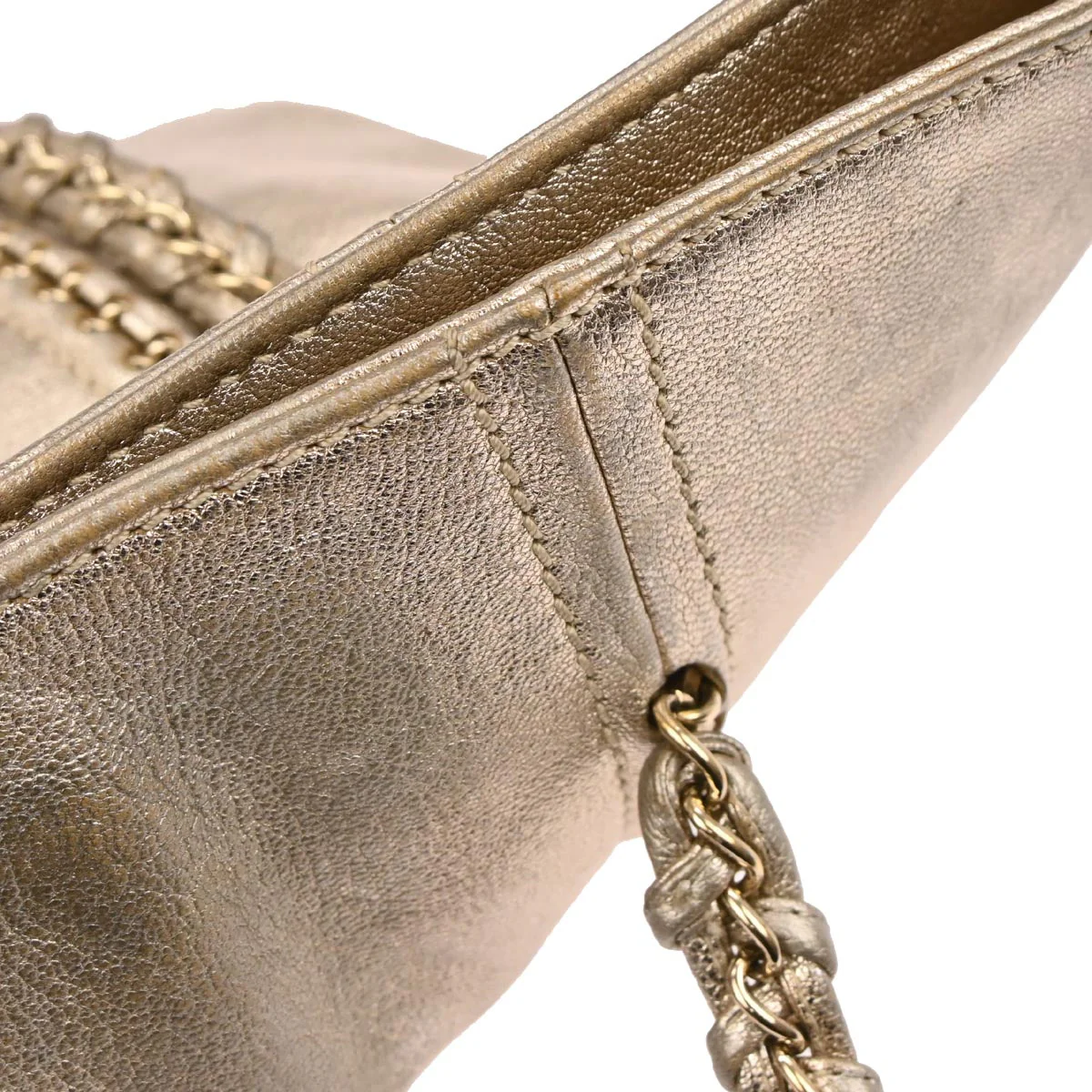 Chanel 2005-2006 Gold Calfskin Luxury Line Tote Handbag - Image 6