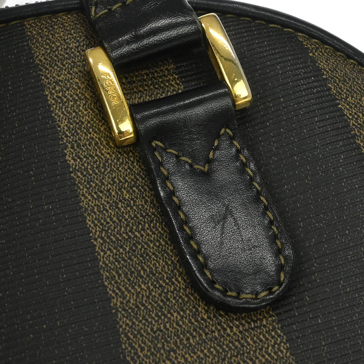 Fendi Brown Black Pequin 2way Shoulder Handbag - Image 6