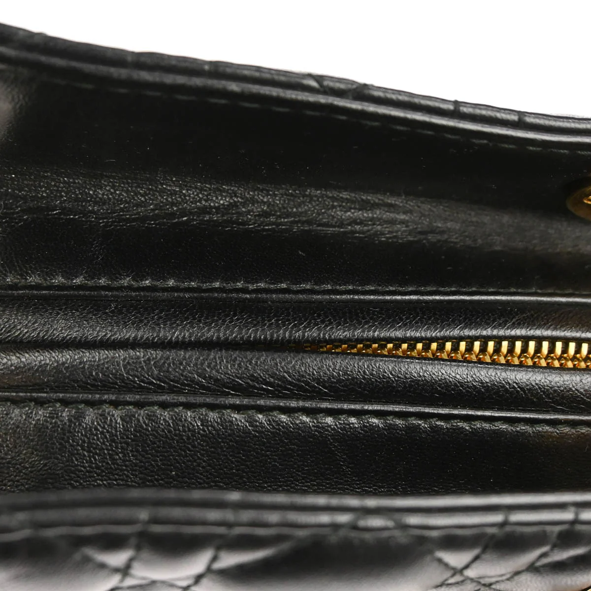 Christian Dior Black Lambskin Large Lady Dior Cannage 2way Shoulder Handbag - Image 7