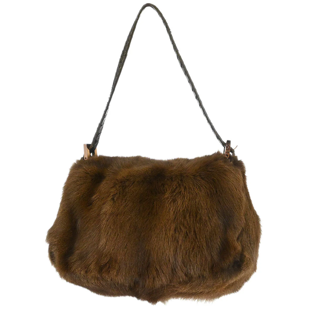 Fendi * Brown Rabbit Python Handbag - Image 2