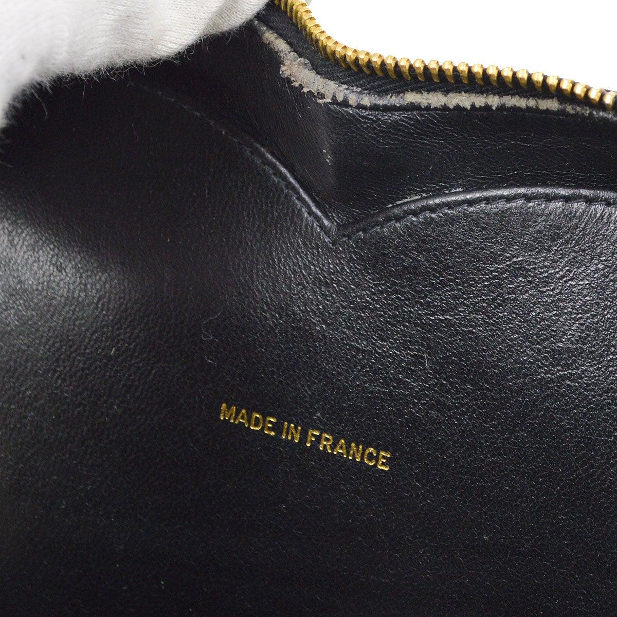 CHANEL * 1995-1996 Black Patent Leather Heart Top Handle Bag - Image 9