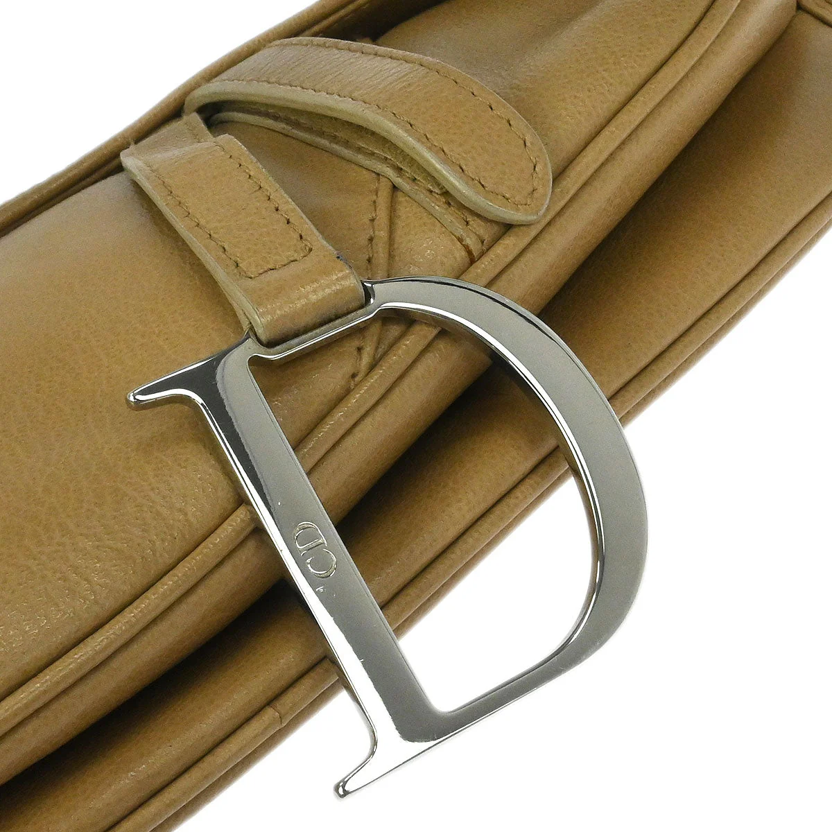 Christian Dior Beige Leather Saddle Handbag - Image 4
