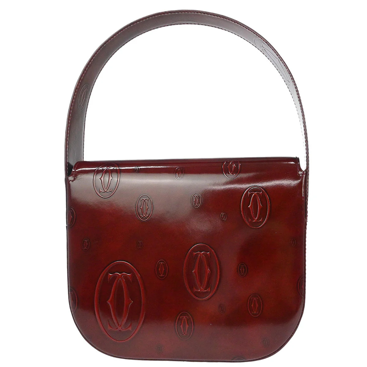 Cartier Bordeaux Patent Leather Happy Birthday Handbag - Image 2