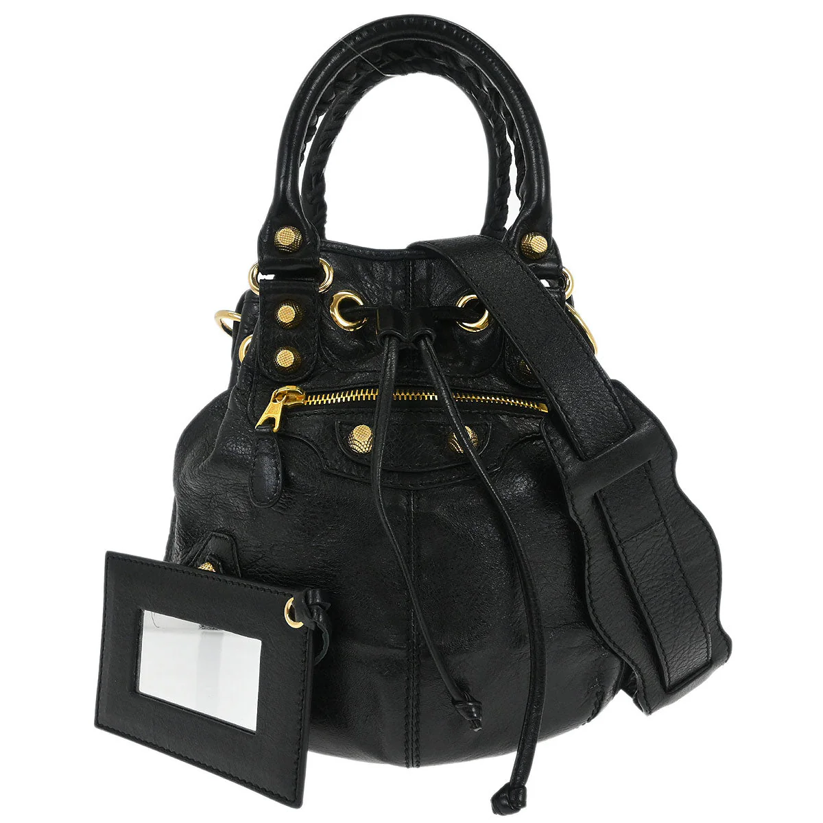 Balenciaga Black Giant Pompon Handbag