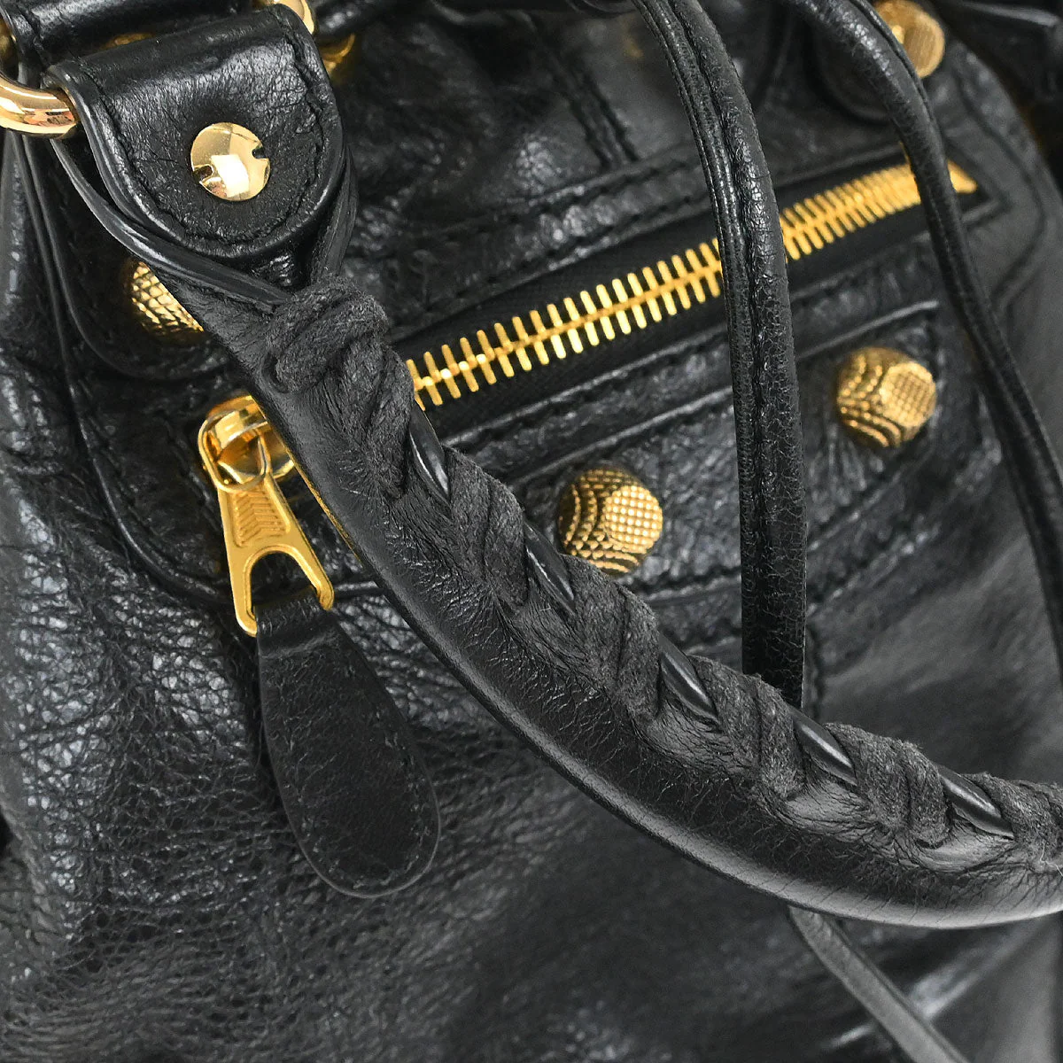 Balenciaga Black Giant Pompon Handbag - Image 5