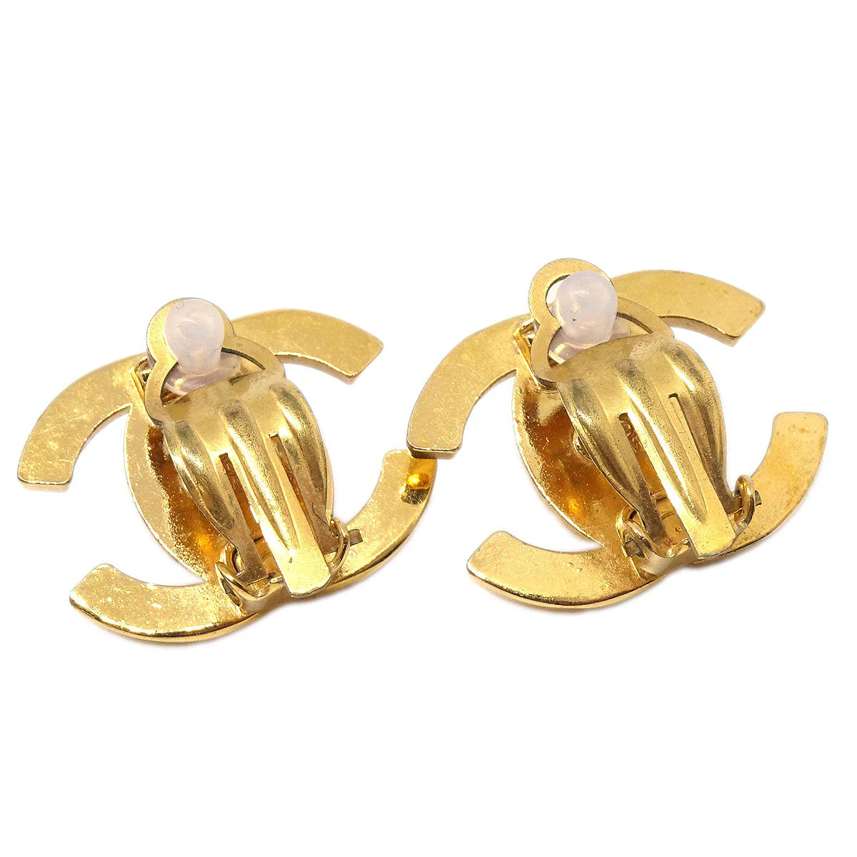 Chanel CC Turnlock Clip-On Earrings Gold Large 95A - Image 2