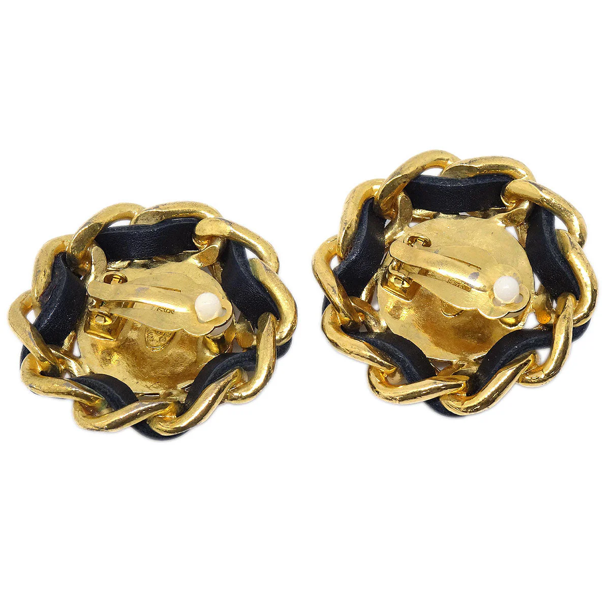 Chanel Gold Button Clip-On Earrings 94P - Image 3