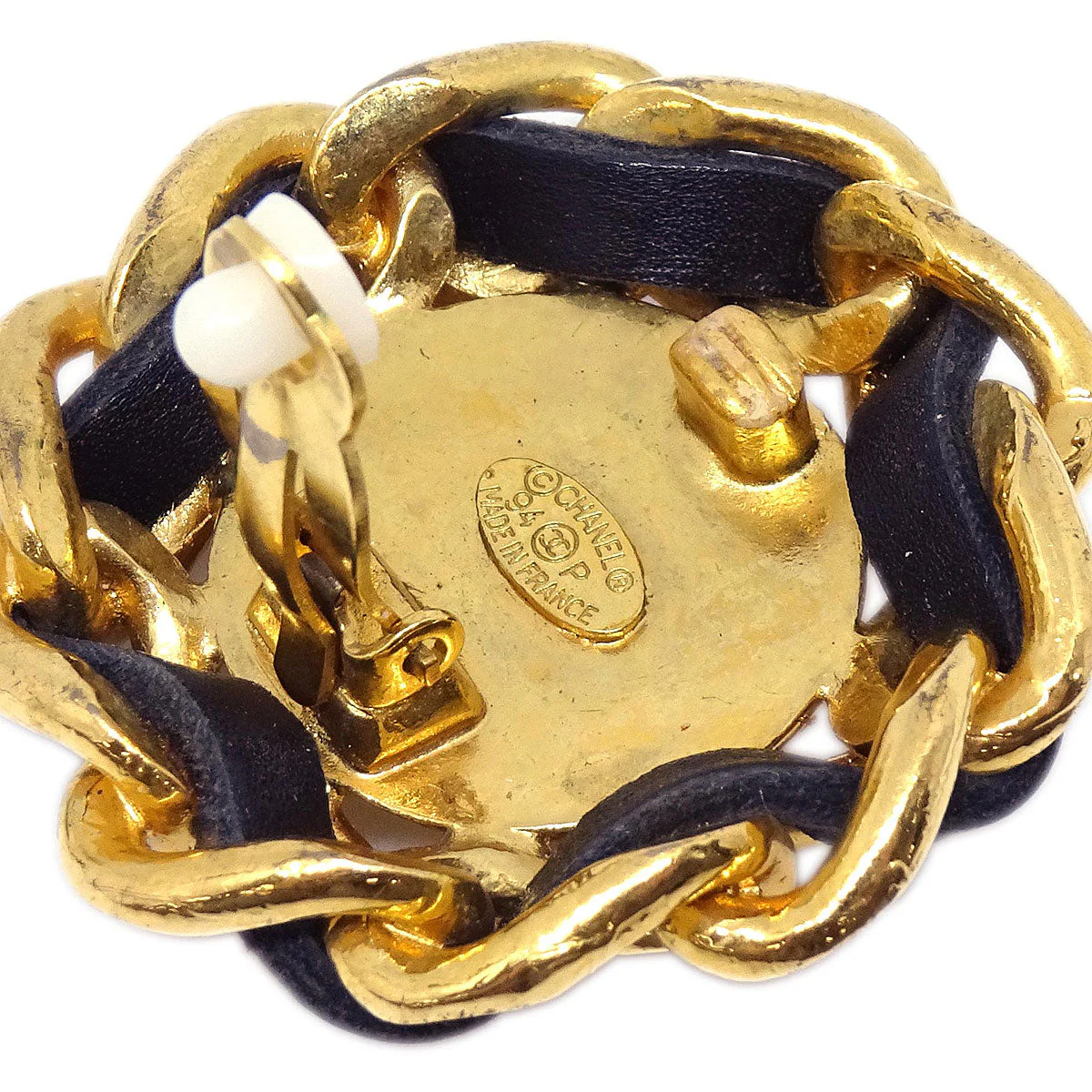Chanel Gold Button Clip-On Earrings 94P - Image 4