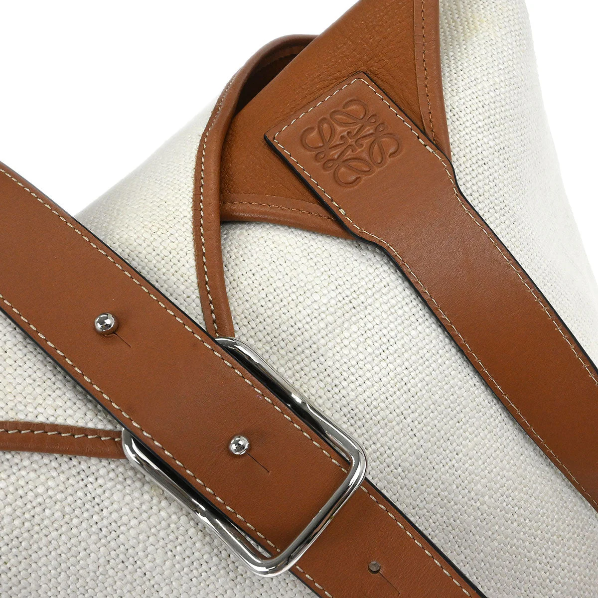 Loewe White Brown Balloon Bag Handbag - Image 4