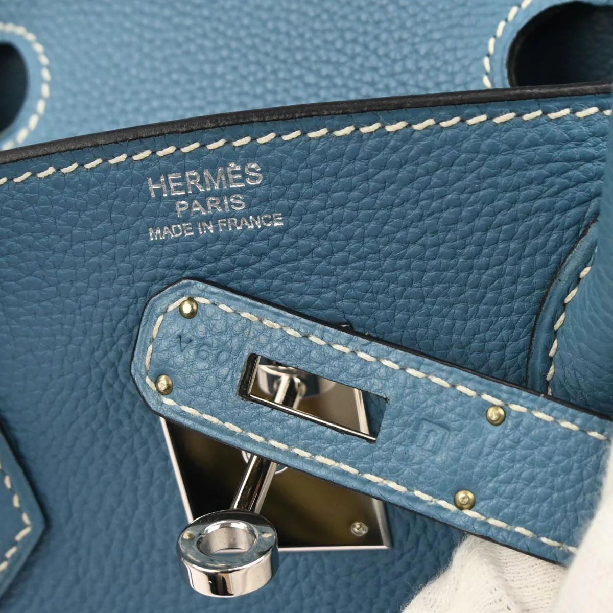 Hermes Blue Jean Togo Birkin 30 Handbag - Image 12