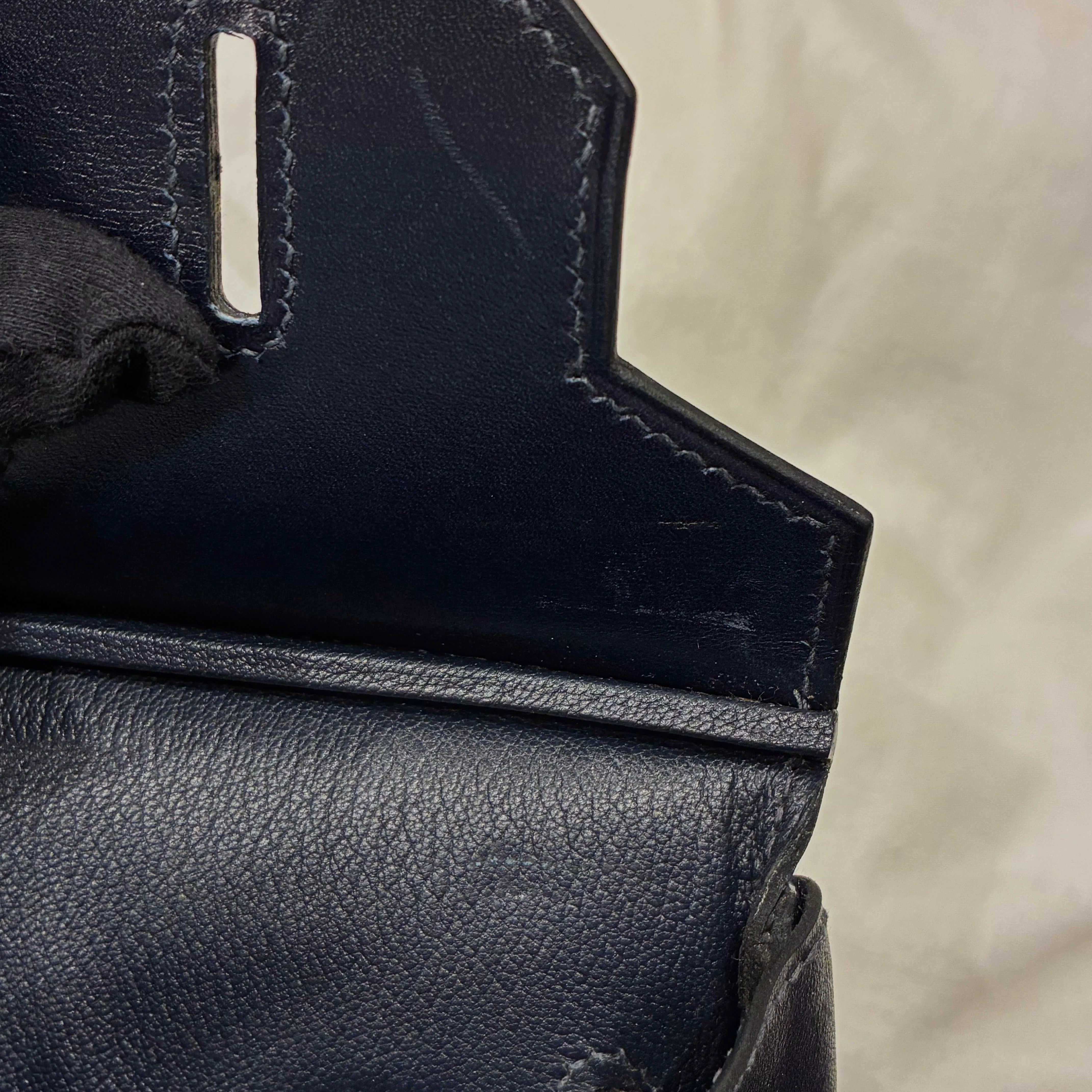 Hermes Blue Indigo Box Calf Birkin 30 Handbag - Image 11
