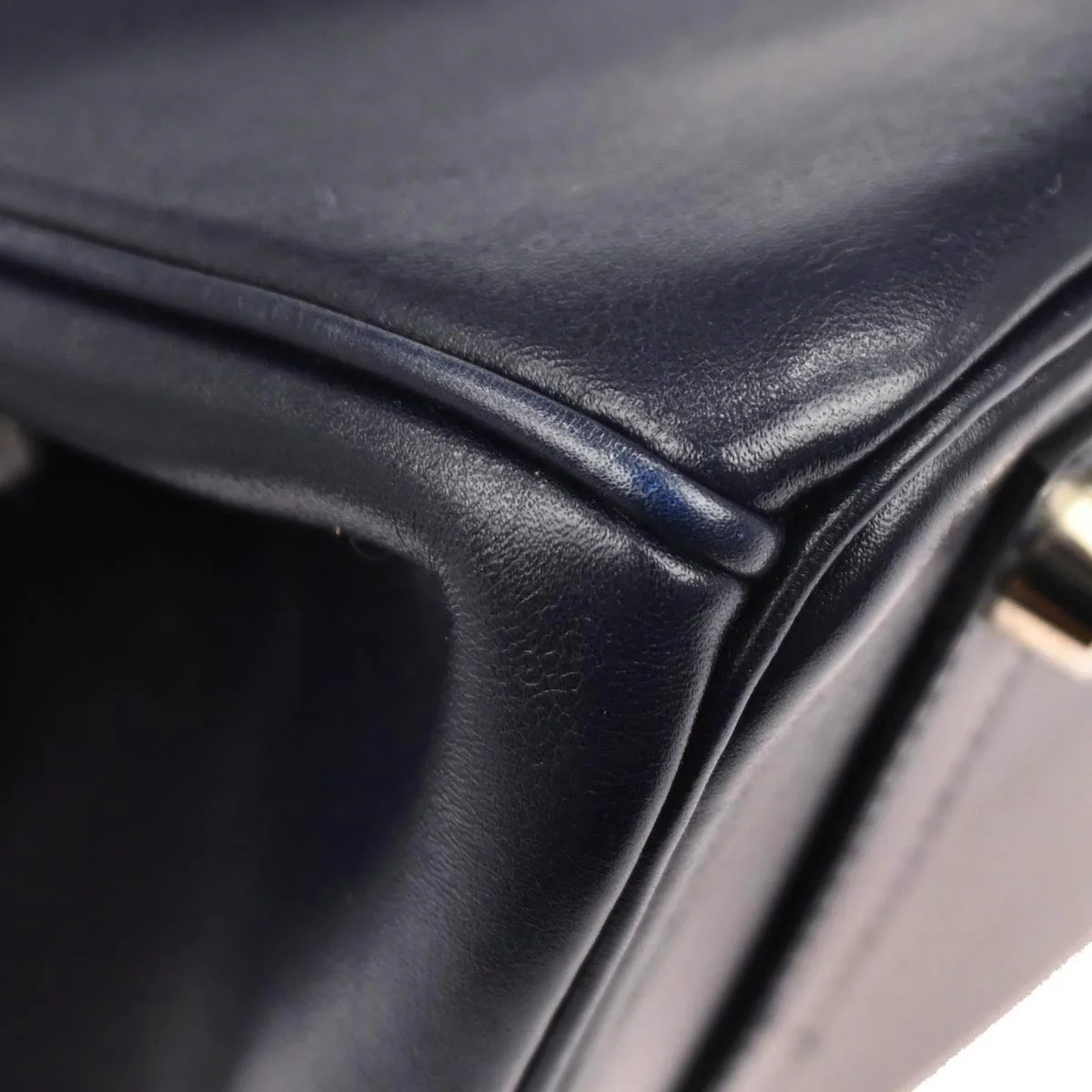 Hermes Blue Indigo Box Calf Birkin 30 Handbag - Image 3