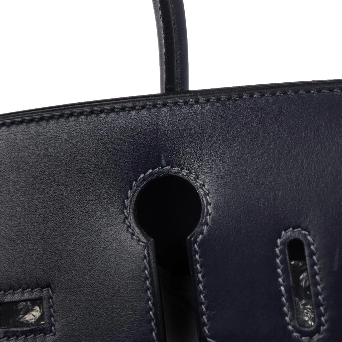 Hermes Blue Indigo Box Calf Birkin 30 Handbag - Image 6