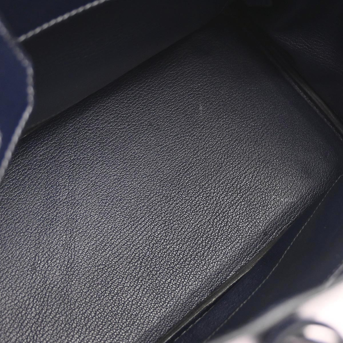Hermes Blue Indigo Box Calf Birkin 30 Handbag - Image 8