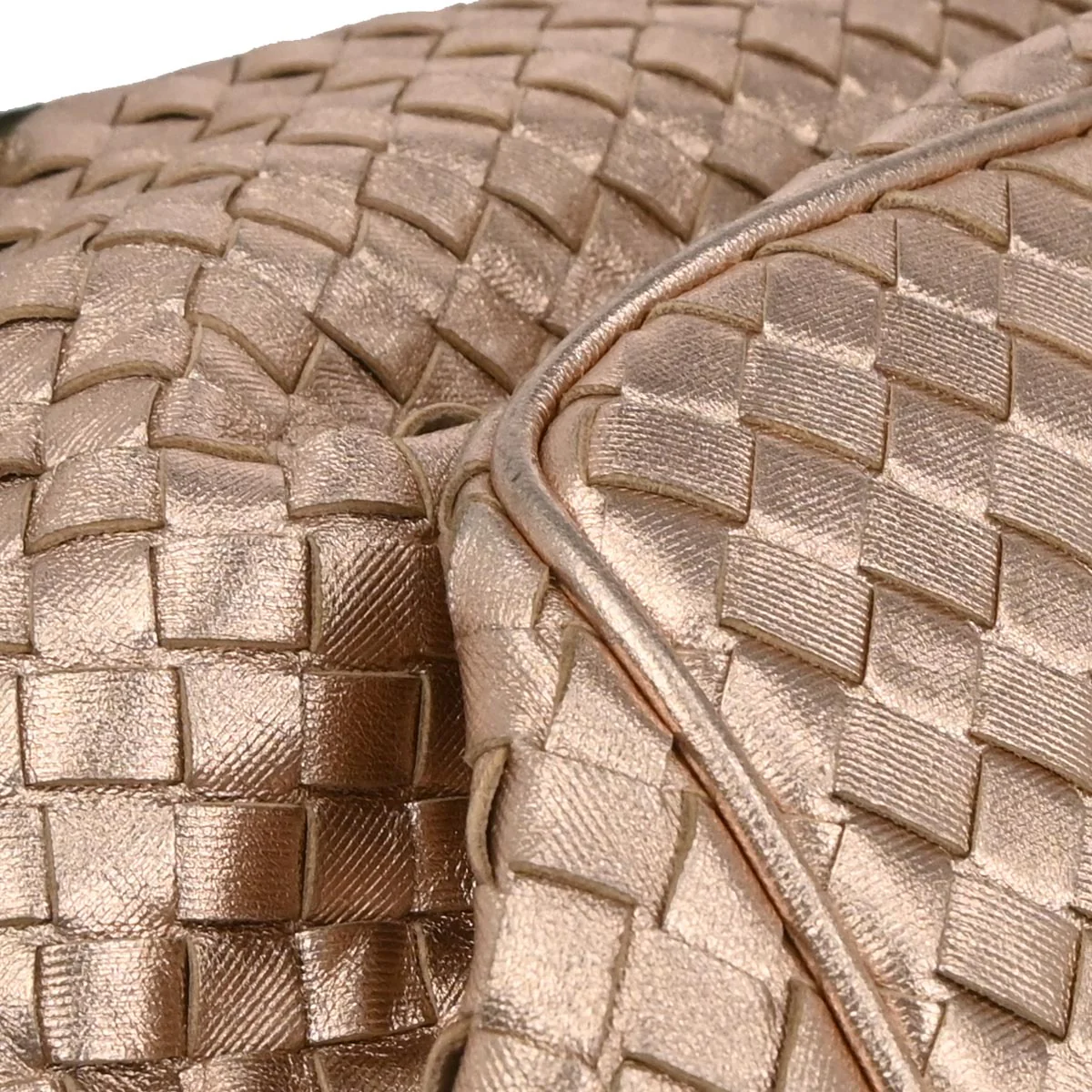Bottega Veneta Metallic Pink Lambskin Intrecciato Handbag - Image 3