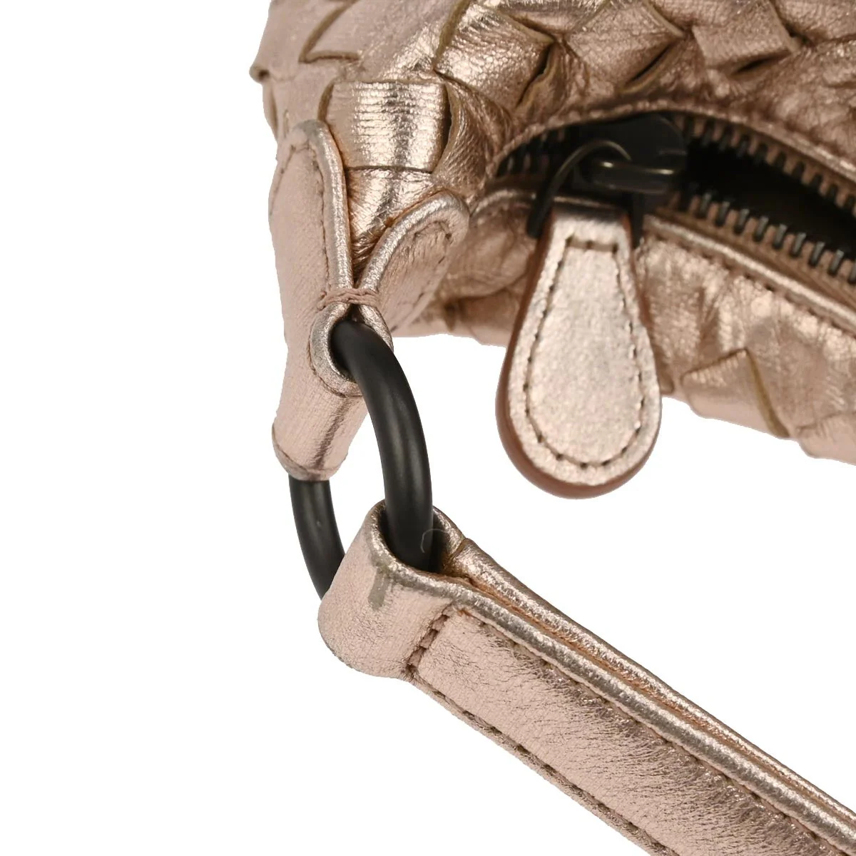 Bottega Veneta Metallic Pink Lambskin Intrecciato Handbag - Image 6