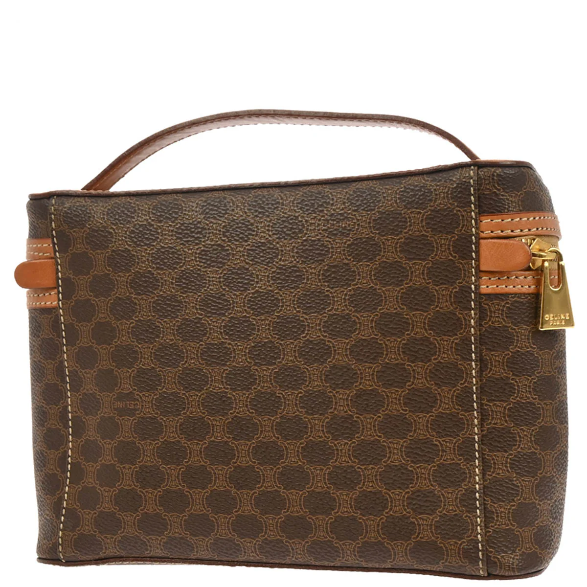 Celine Brown Macadam Vanity Handbag - Image 2