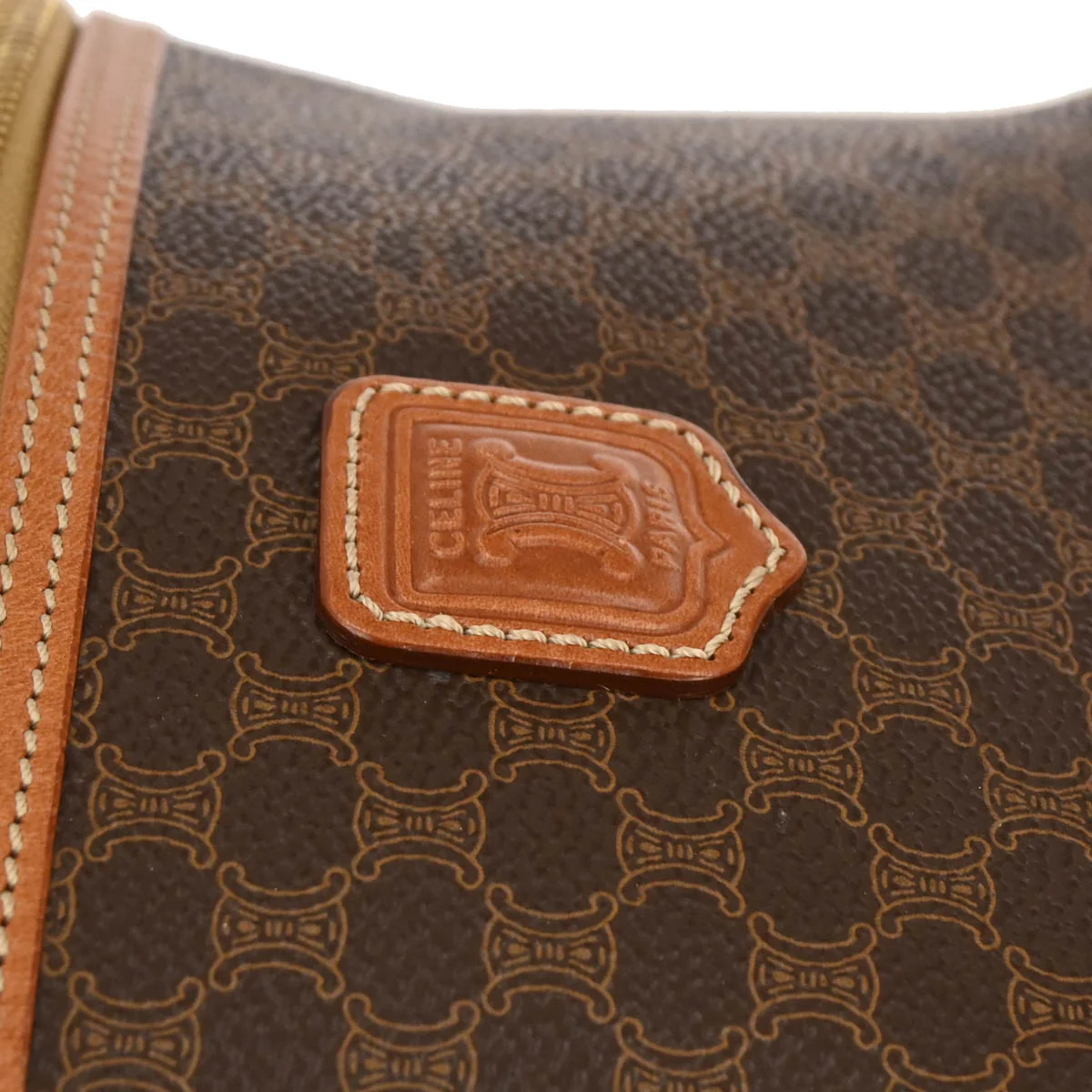 Celine Brown Macadam Vanity Handbag - Image 5