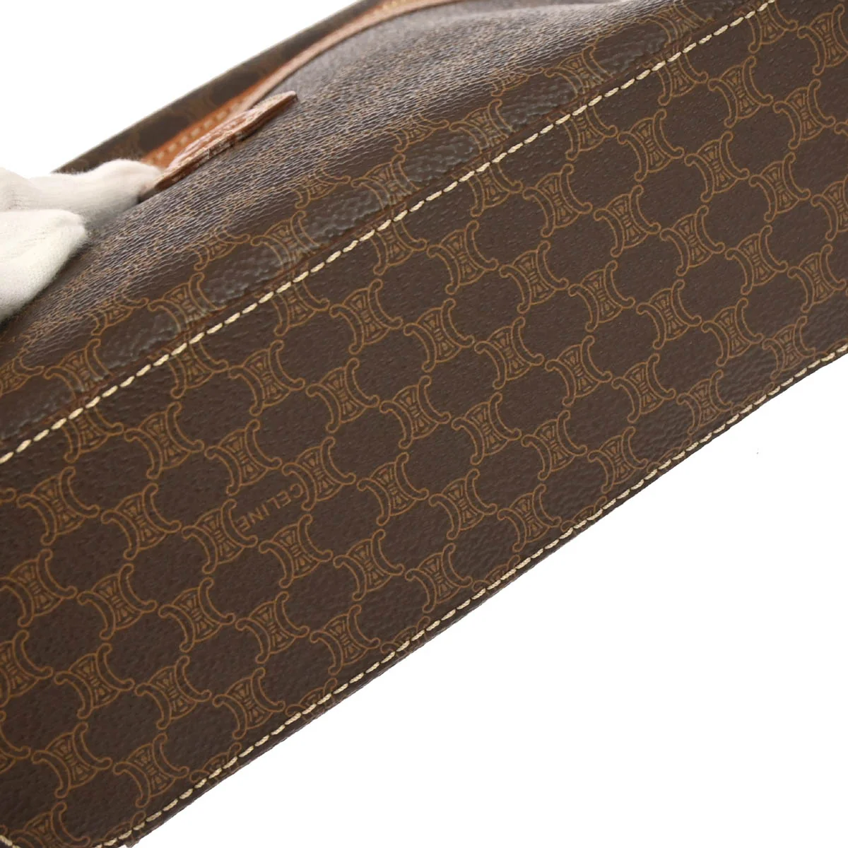 Celine Brown Macadam Vanity Handbag - Image 6