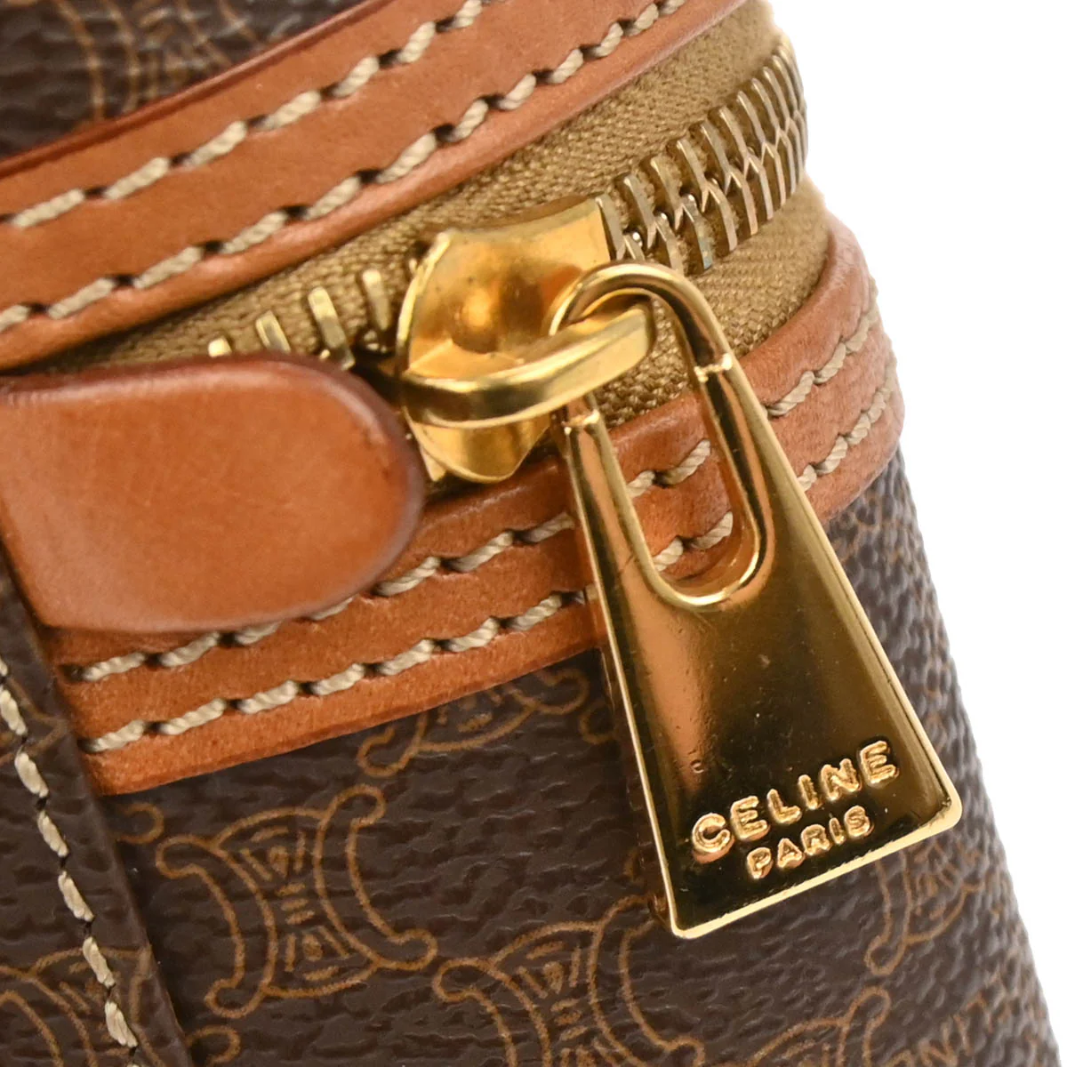 Celine Brown Macadam Vanity Handbag - Image 7