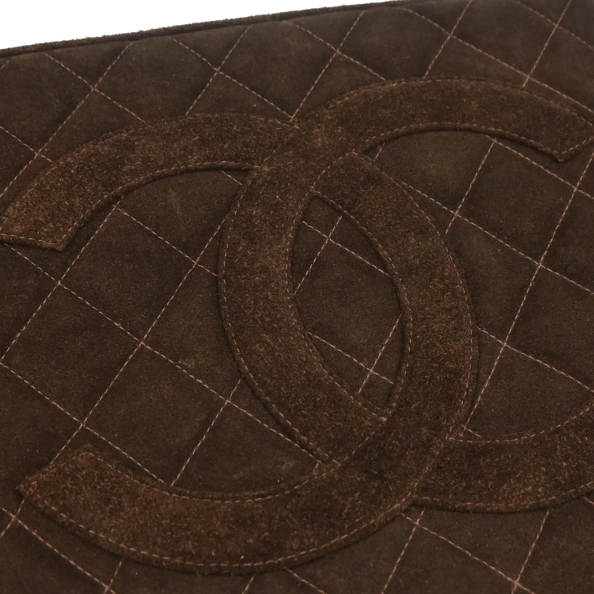 Chanel 1997-1999 Brown Suede Medallion Tote Handbag - Image 4