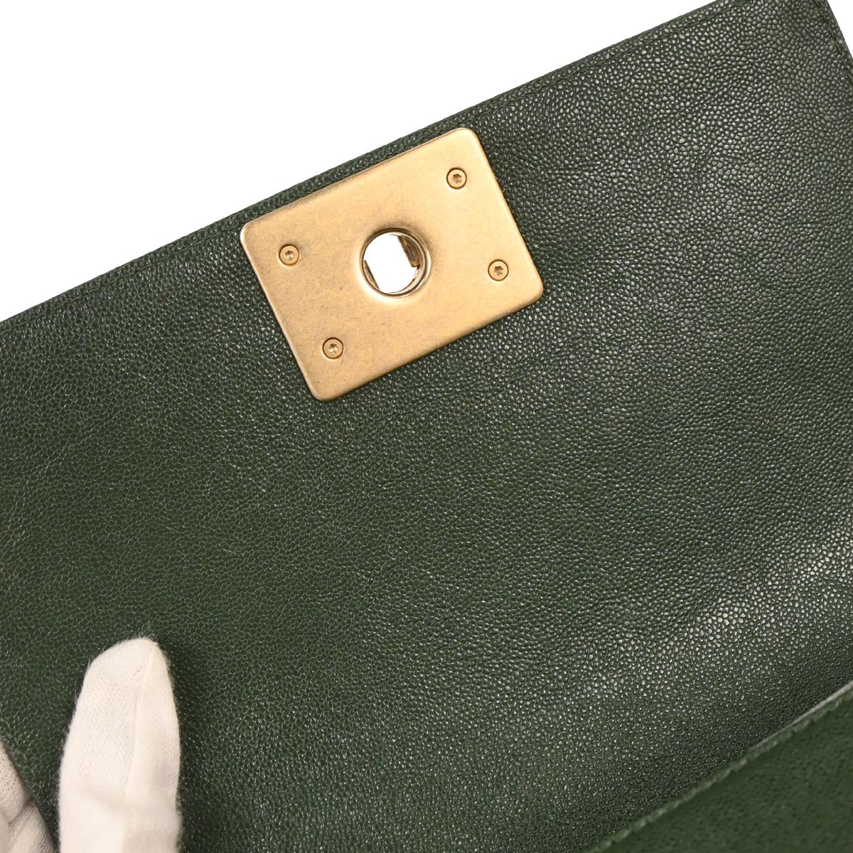 Boy Chanel 2018-2019 Green Caviar Skin Small Chain Shoulder Bag - Image 7