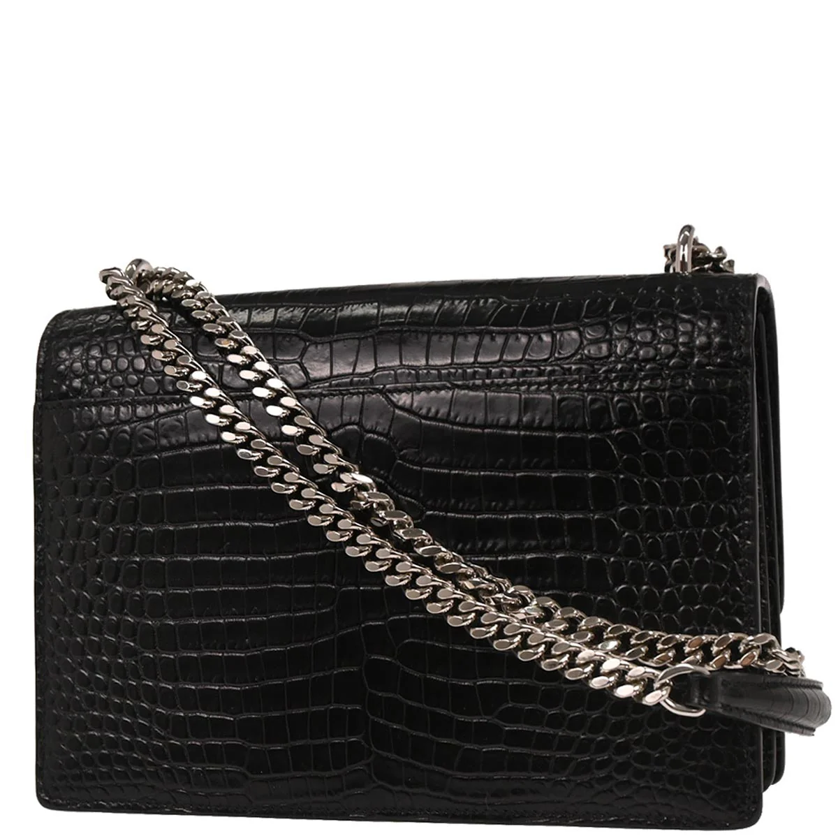 Saint Laurent Black Embossed Leather Sunset Shoulder Bag - Image 2
