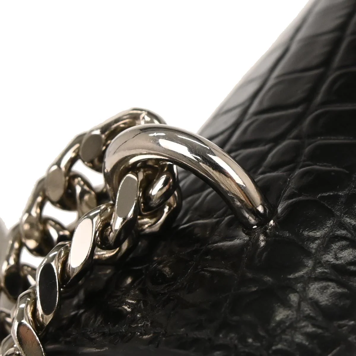 Saint Laurent Black Embossed Leather Sunset Shoulder Bag - Image 6