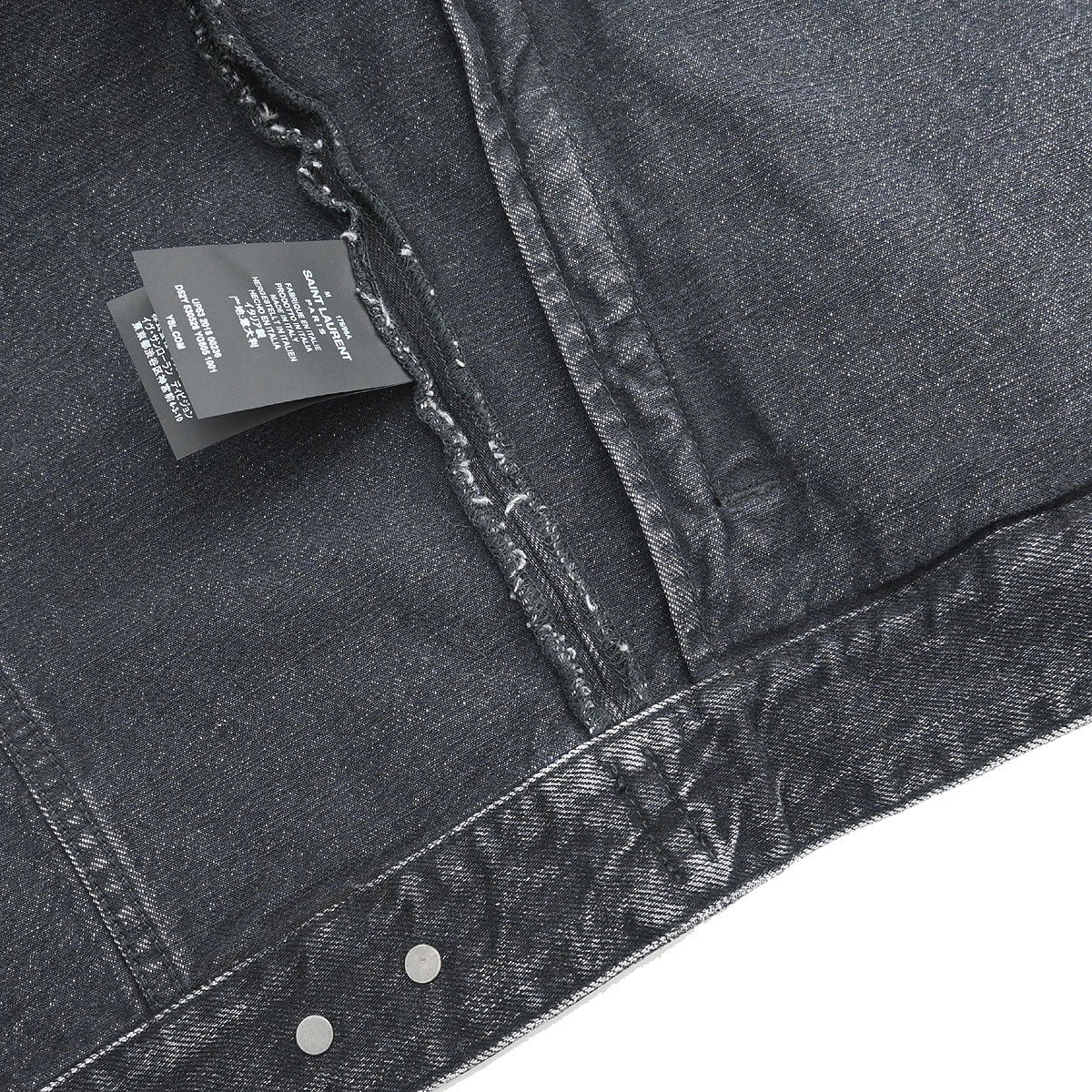 Saint Laurent 2018 Single Breasted Denim Jacket Black #M - Image 11