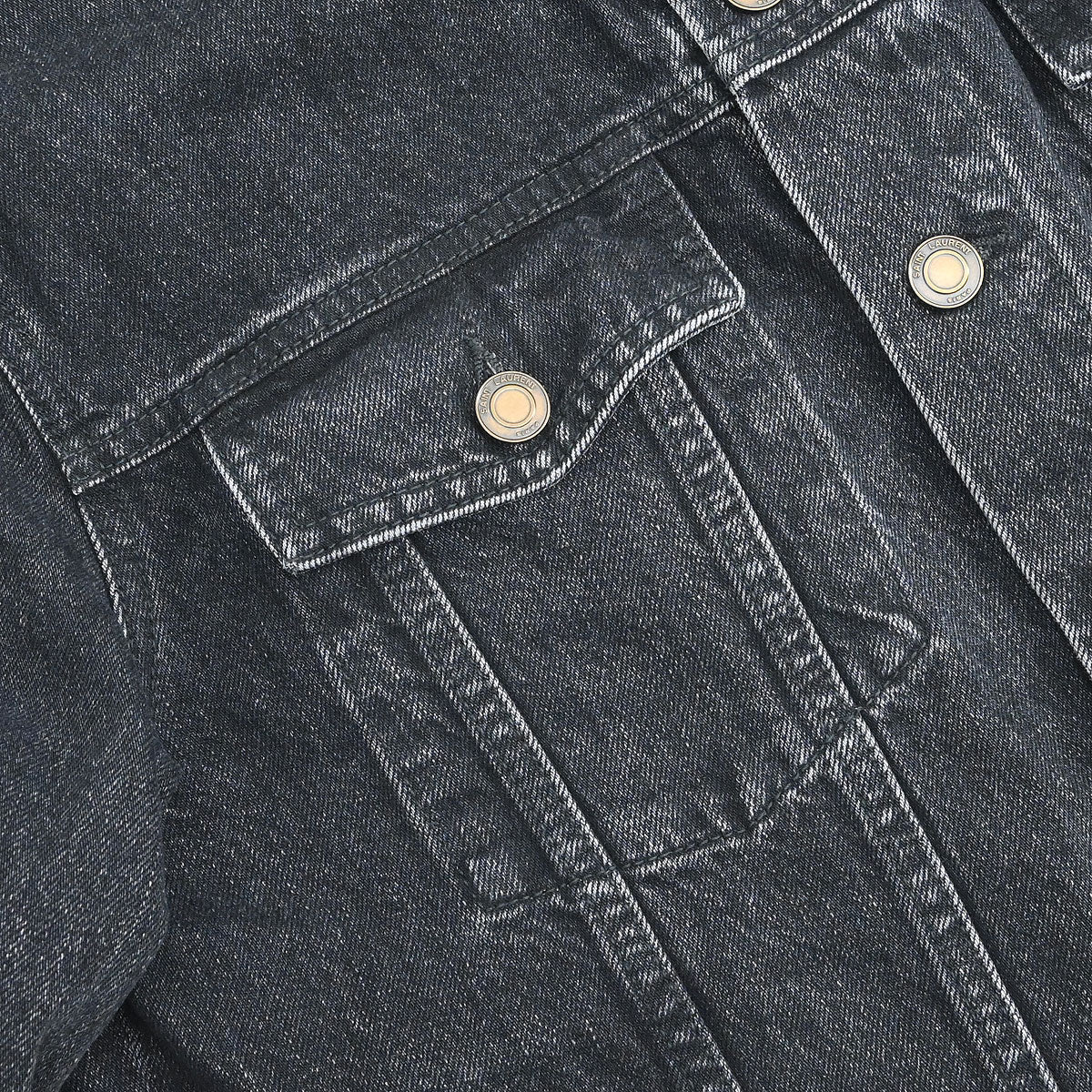 Saint Laurent 2018 Single Breasted Denim Jacket Black #M - Image 5