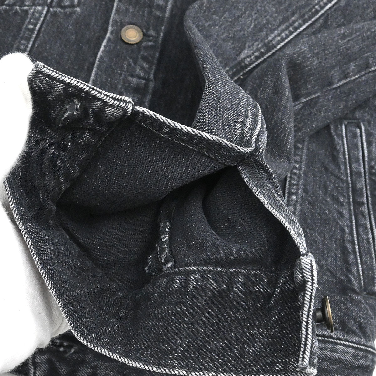 Saint Laurent 2018 Single Breasted Denim Jacket Black #M - Image 6