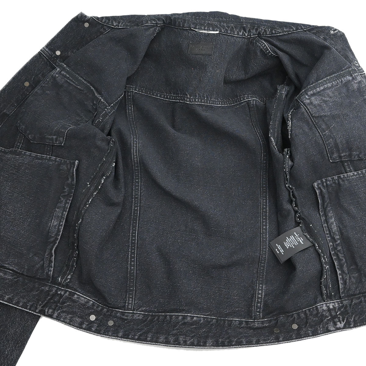 Saint Laurent 2018 Single Breasted Denim Jacket Black #M - Image 7