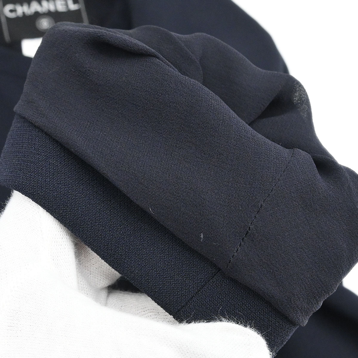 Chanel 1999 Single Breasted Zip Up Jacket Navy #38 - Image 6