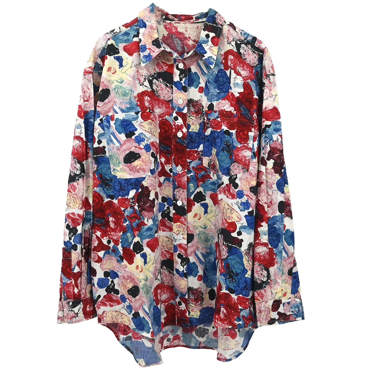 Chanel Shirt Blouse Red