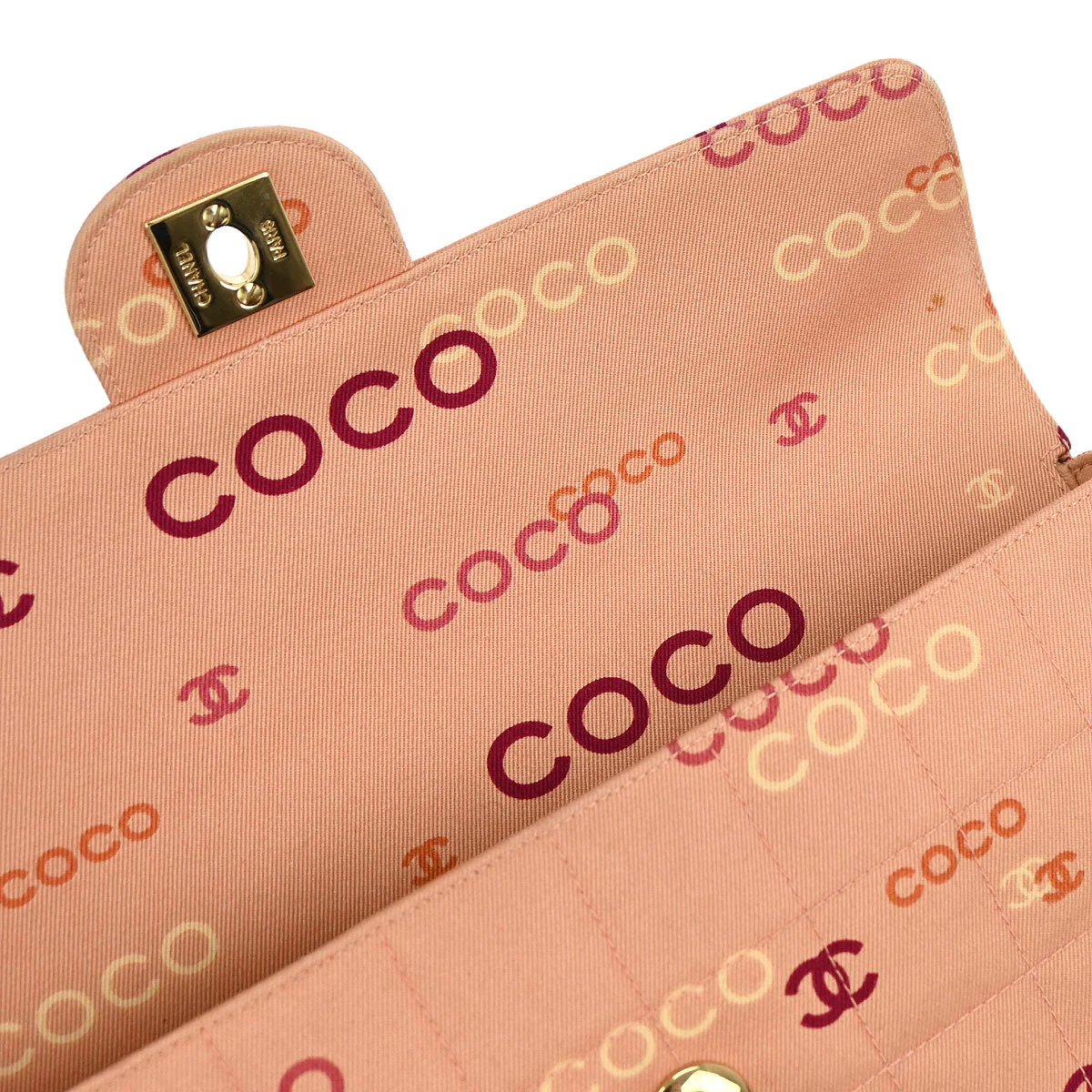 Chanel 2000-2002 Pink Canvas COCO East West Choco Bar Shoulder Bag - Image 7
