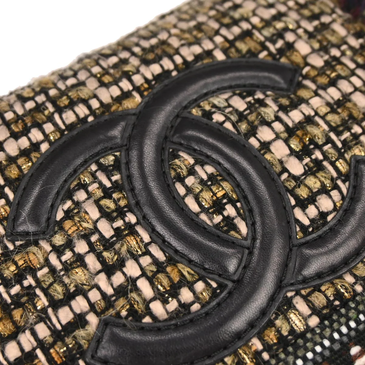 Chanel 2014 Black Tweed Shoulder Bag - Image 5