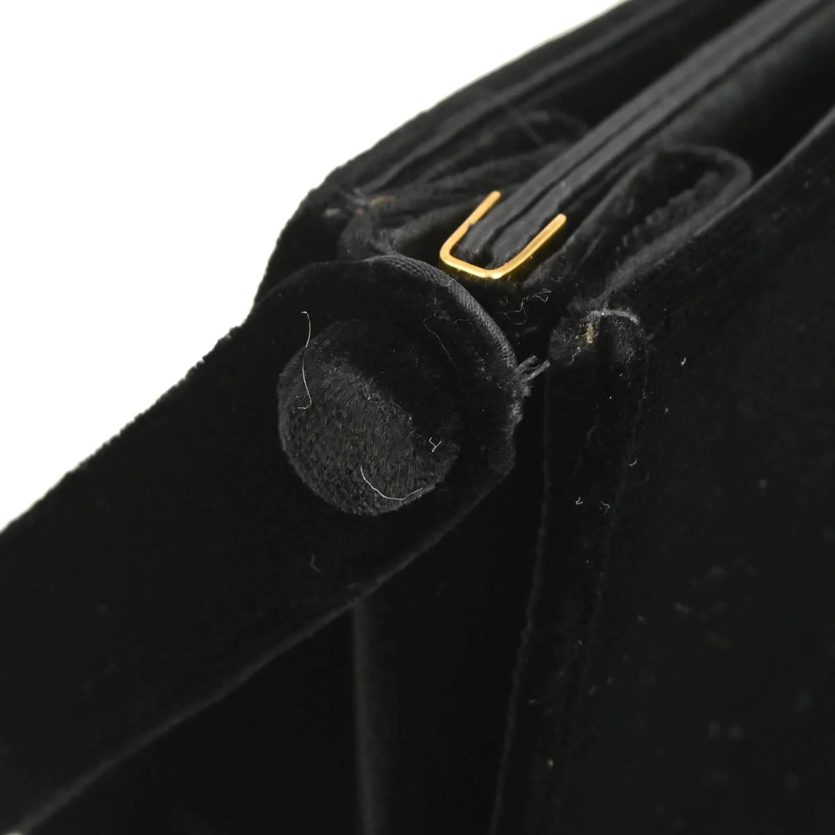Chanel 1997-1999 Black Velvet Double Sided Turnlock Handbag - Image 6