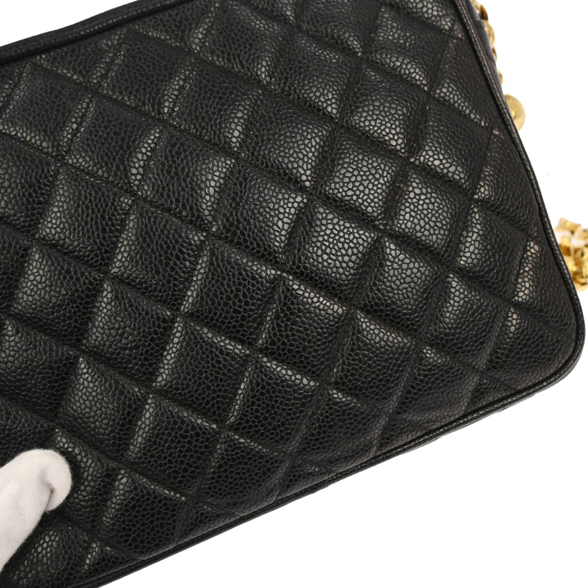 Chanel 1996-1997 Black Caviar Skin Camera Bag Small - Image 3