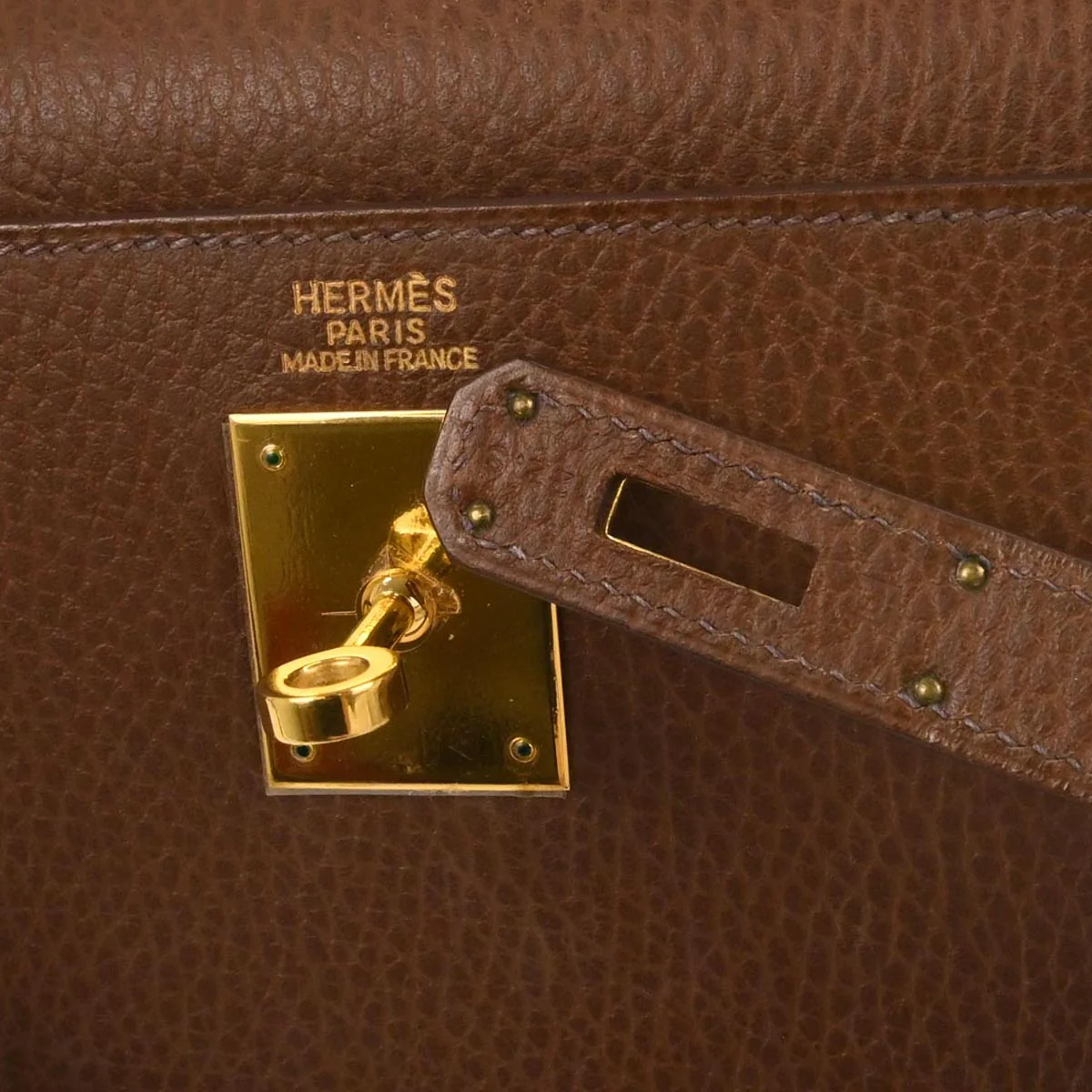 Hermes Noisette Ardennes Kelly 32 Sellier 2way Shoulder Handbag - Image 10