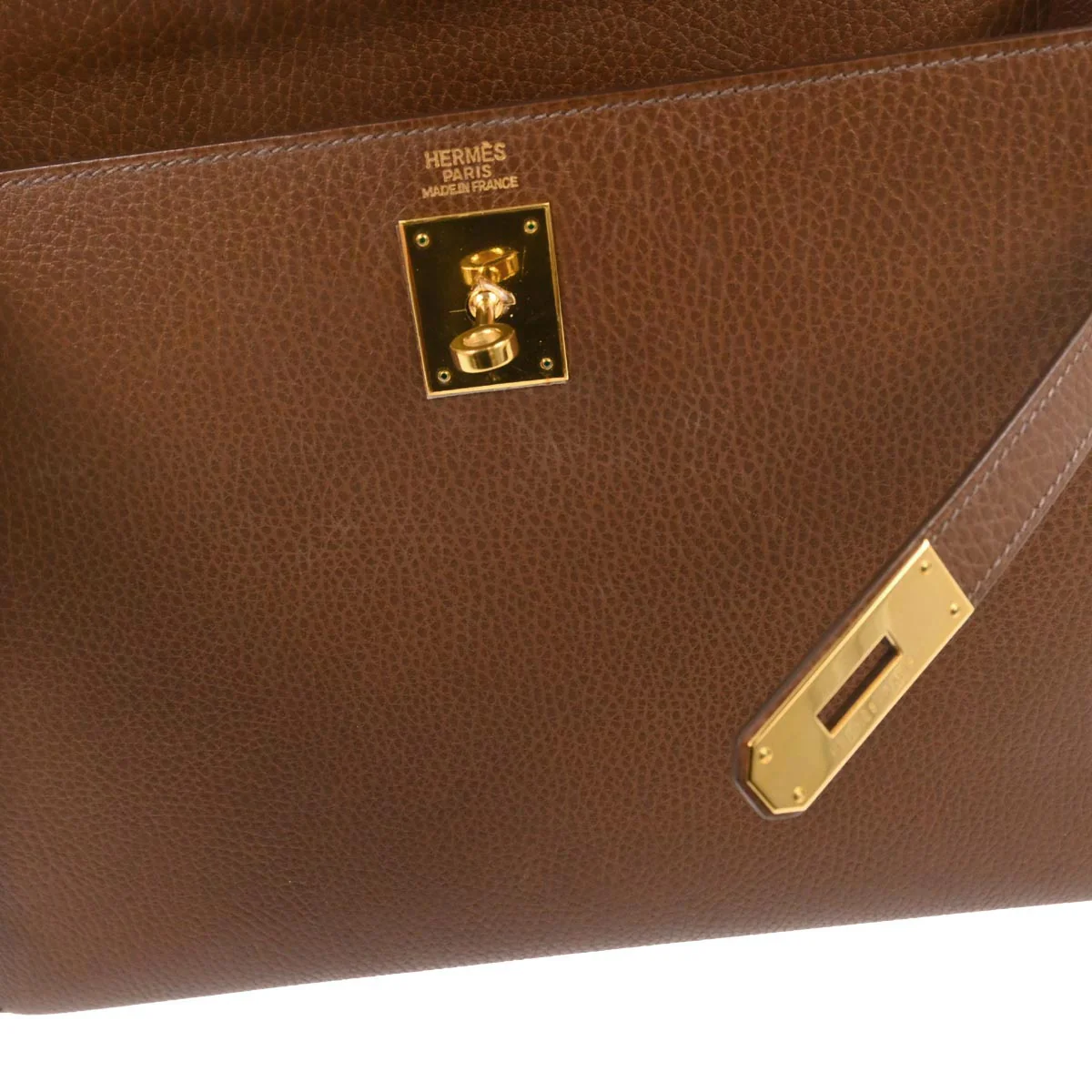 Hermes Noisette Ardennes Kelly 32 Sellier 2way Shoulder Handbag - Image 11