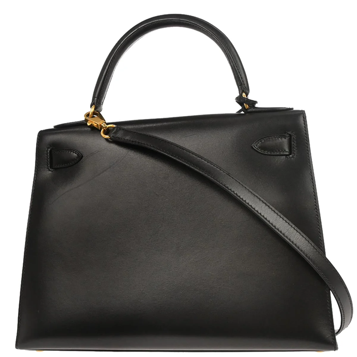 Hermes Black Box Calf Kelly 28 Sellier 2way Shoulder Handbag - Image 2