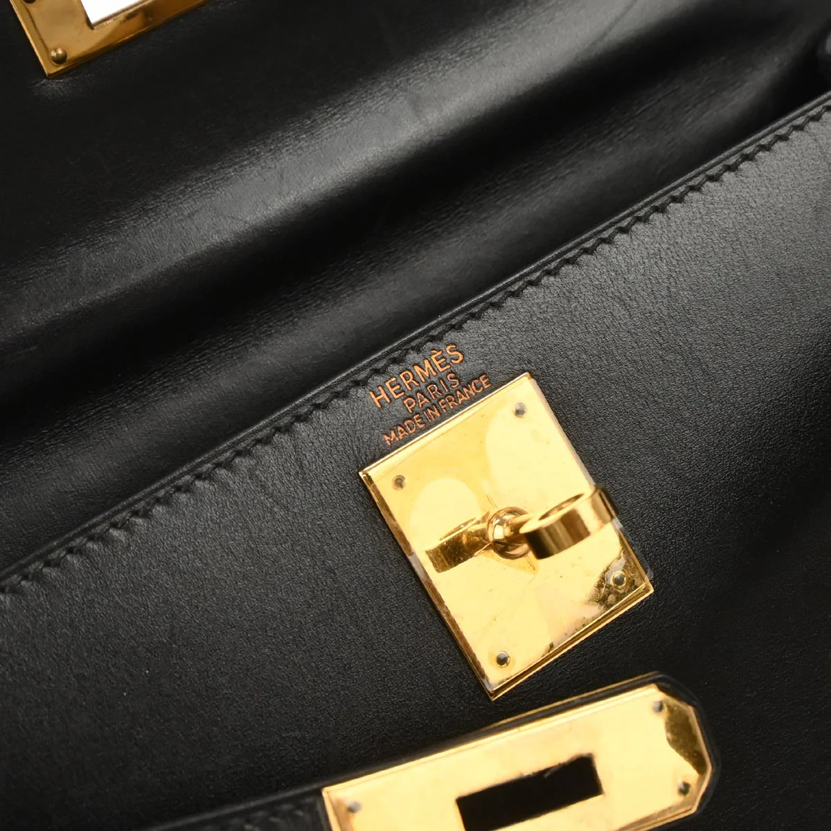 Hermes Black Box Calf Kelly 28 Sellier 2way Shoulder Handbag - Image 7
