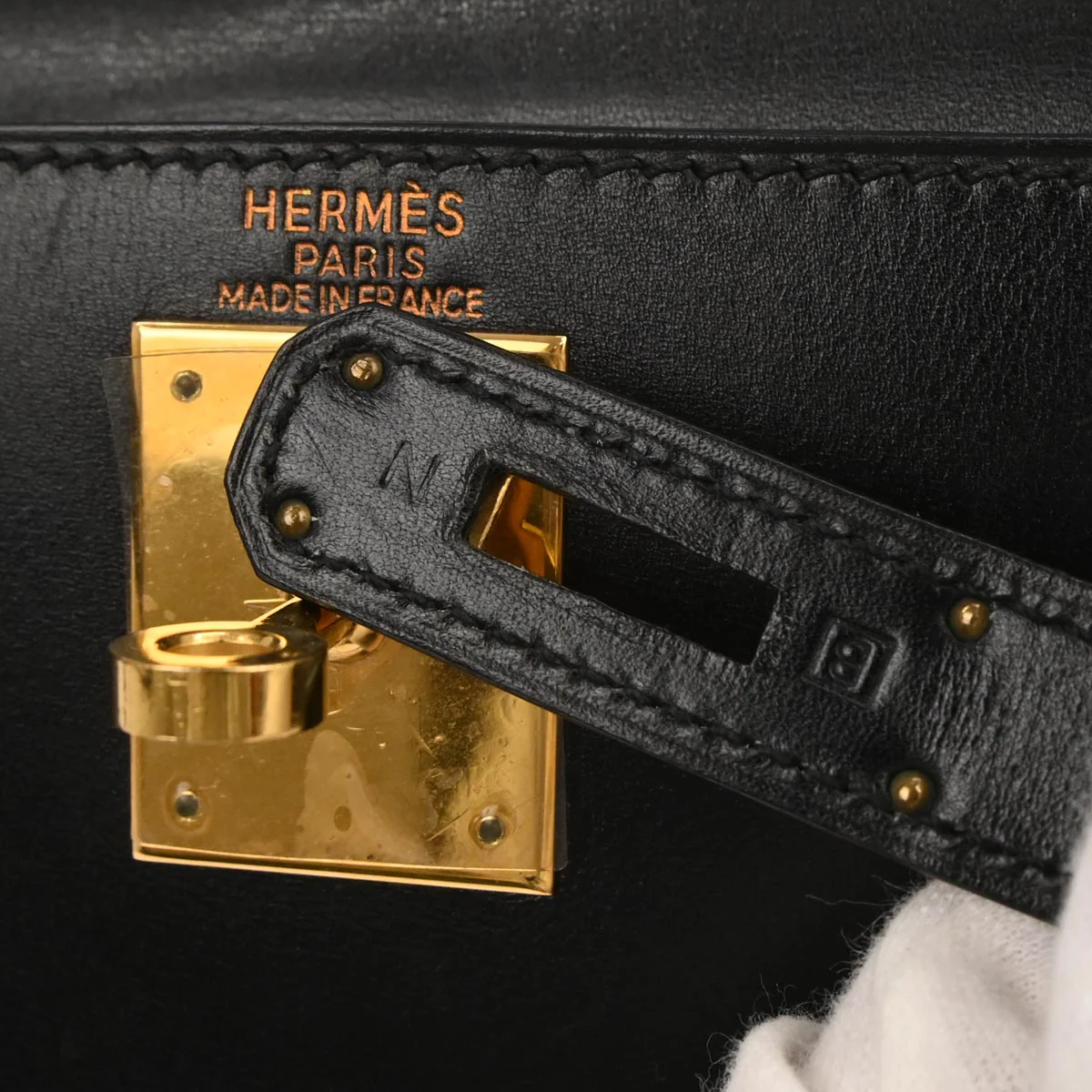 Hermes Black Box Calf Kelly 28 Sellier 2way Shoulder Handbag - Image 9