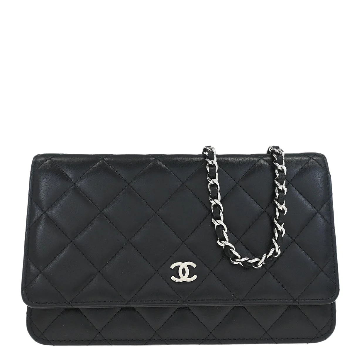 Chanel 2019 Black Lambskin Classic WOC Wallet on Chain Bag