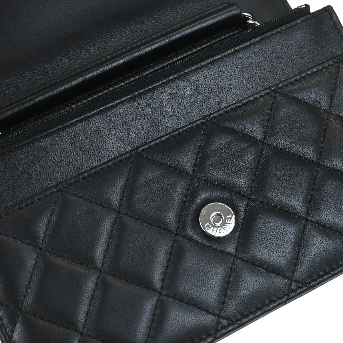 Chanel 2019 Black Lambskin Classic WOC Wallet on Chain Bag - Image 6