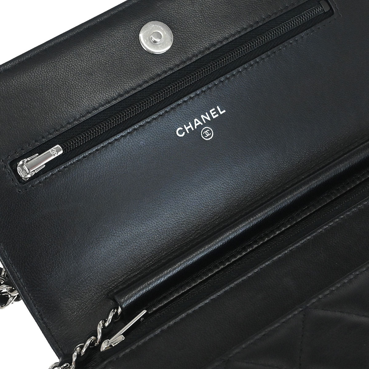 Chanel 2019 Black Lambskin Classic WOC Wallet on Chain Bag - Image 7