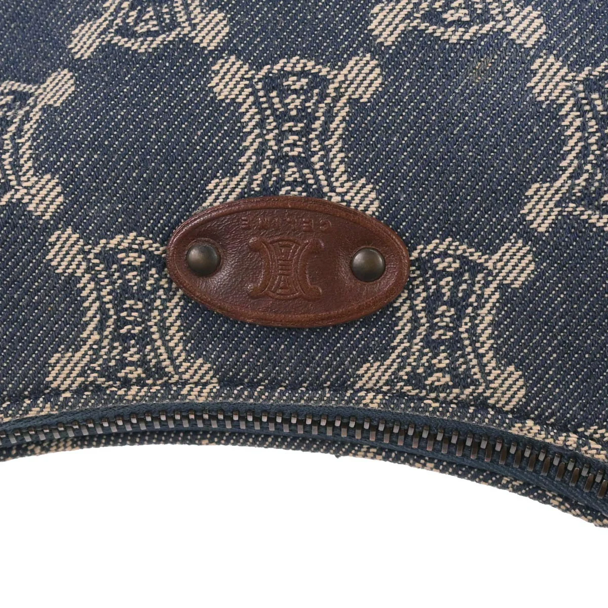 Celine Blue Denim Macadam Handbag - Image 4