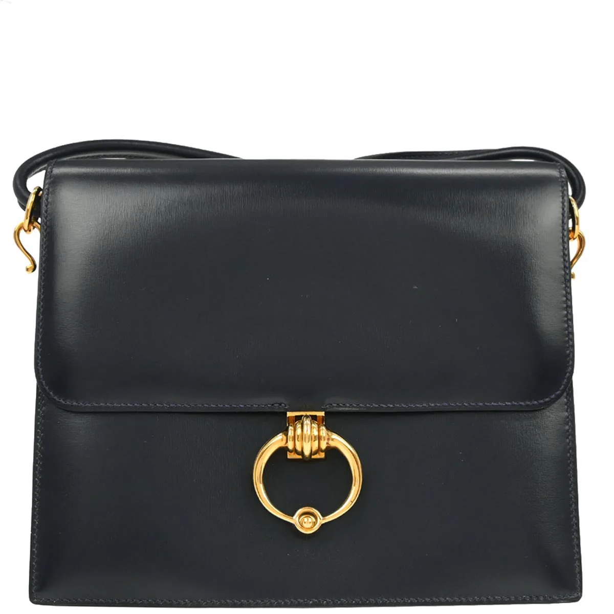 Hermes Blue Indigo Box Calf Sequana 22 Shoulder Bag