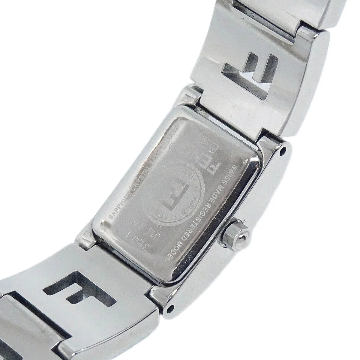 Fendi 3150L Stella Square Quartz Watch Silver SS - Image 8